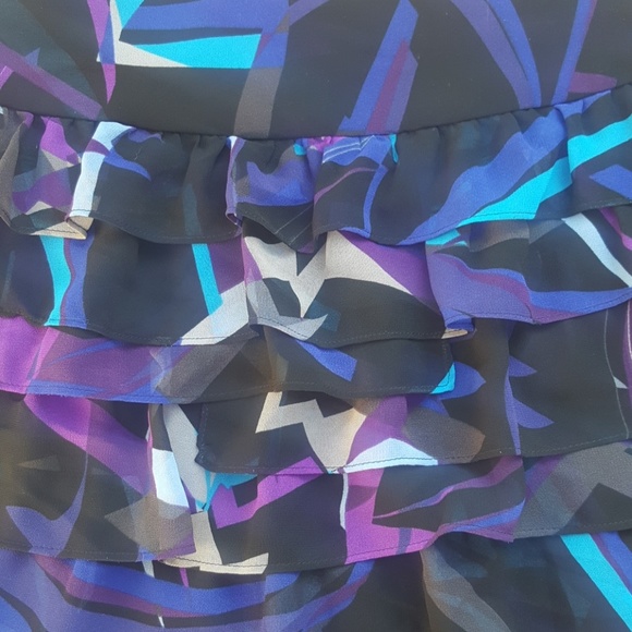 Express Design Studio Black Ruffle Layer Skirt 00 - Picture 2 of 7